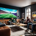 탕탕특공대 무료로 얻을 수 있는 아이템 - A dynamic scene showcasing a diverse group of Italian gamers in their 20s and 30s, gathered in a sty...