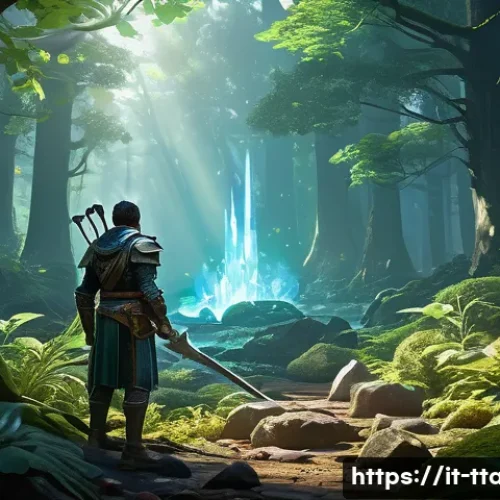 탕탕특공대 일일 퀘스트 공략 - A detailed fantasy RPG scene depicting a skilled player character in mid-action, carefully selecting...