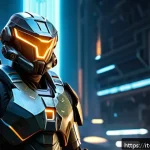 탕탕특공대 버프 아이템 분석 - A tactical video game character dressed in futuristic armored gear, showcasing a balanced combinatio...